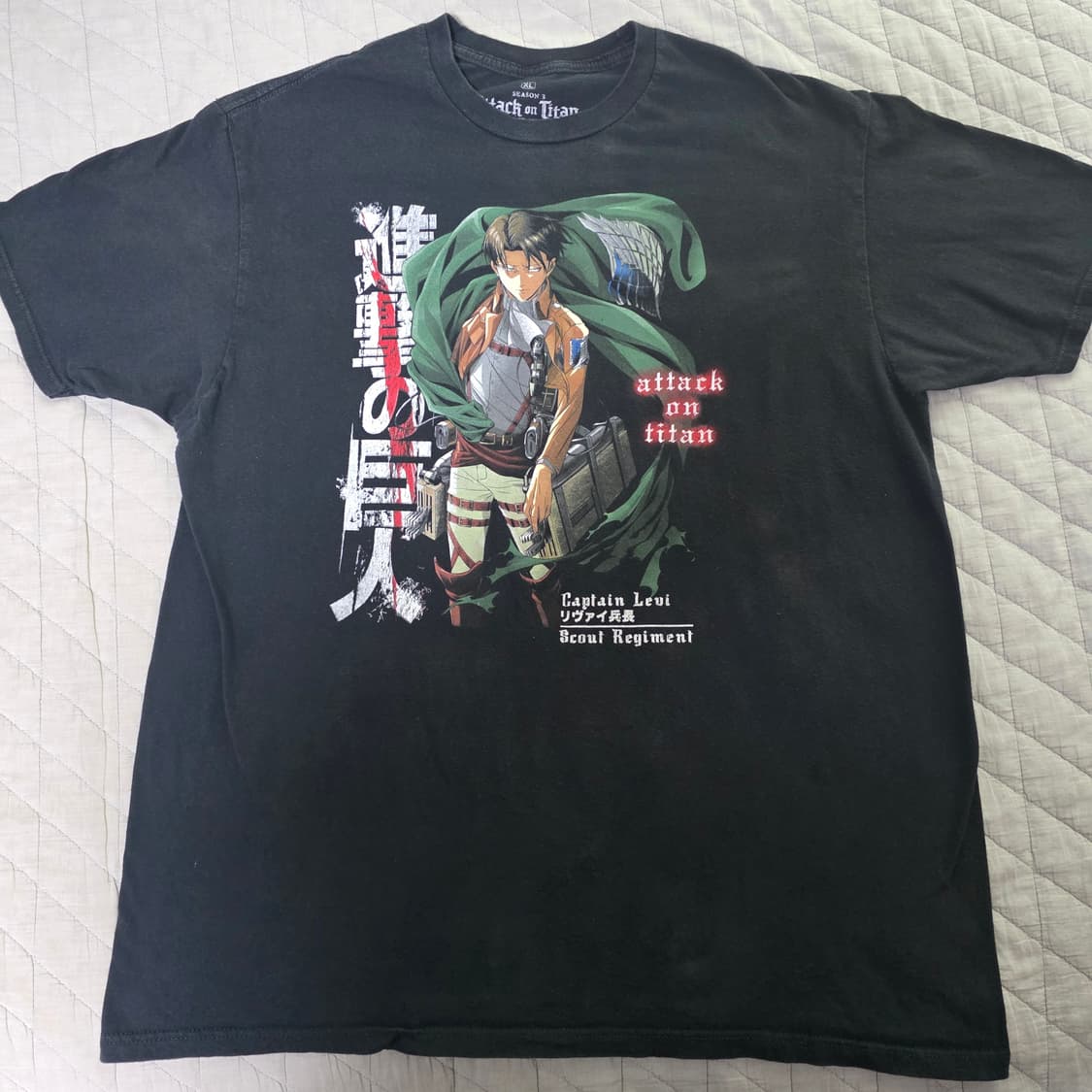 [XL] 빈티지 진격의거인 프로모 리바이 티셔츠 fit like L 상품이미지1