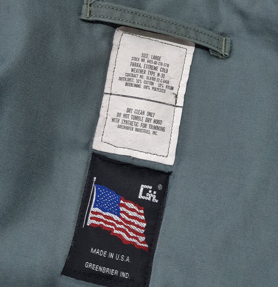 오리지널 미군 n3b 콜드파카 L 110 이상 개파카 A급 상품이미지9