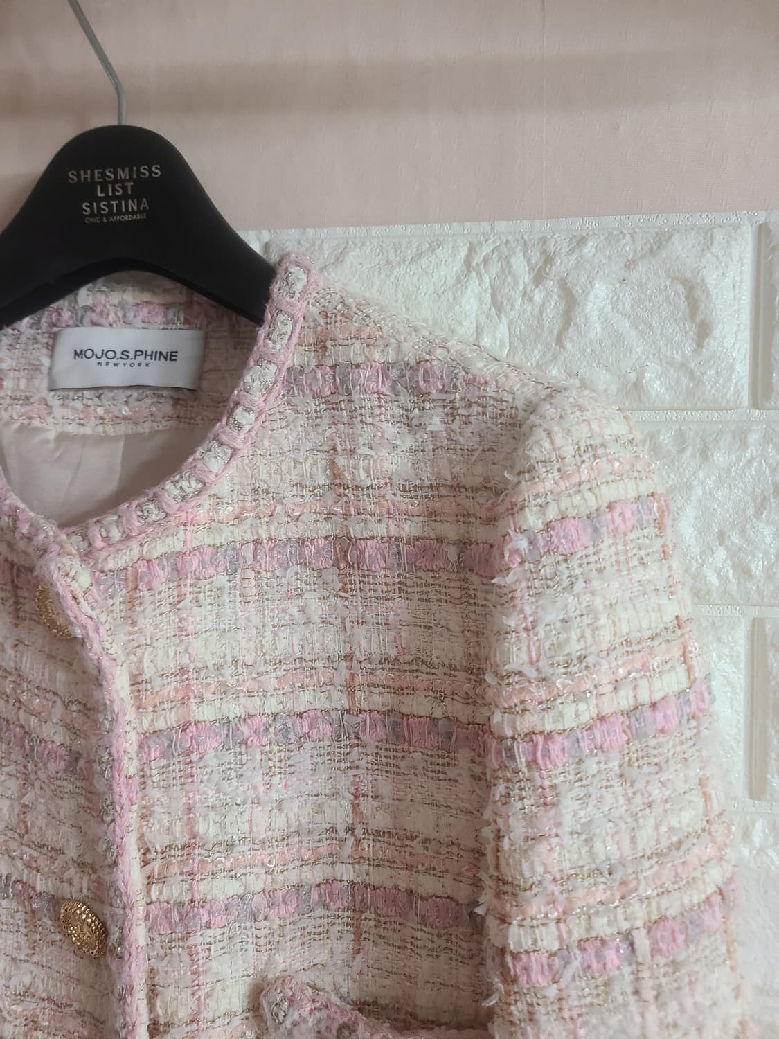 MOJO.S.PHINE 핑크 트위드 자켓 55 상품이미지2