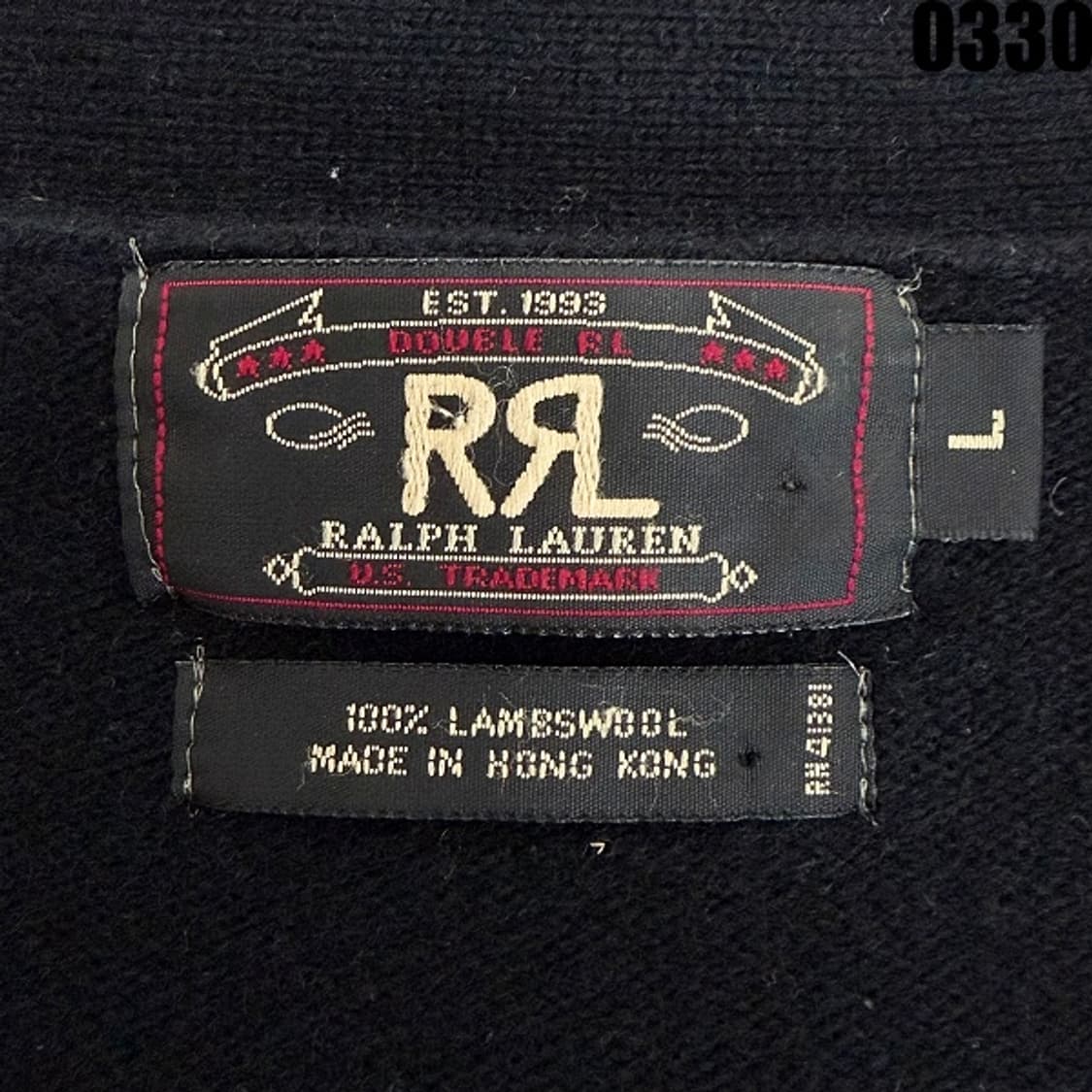 RRL 더블알엘 랄프로렌 블랙 램스울 가디건 L 0330 상품이미지4