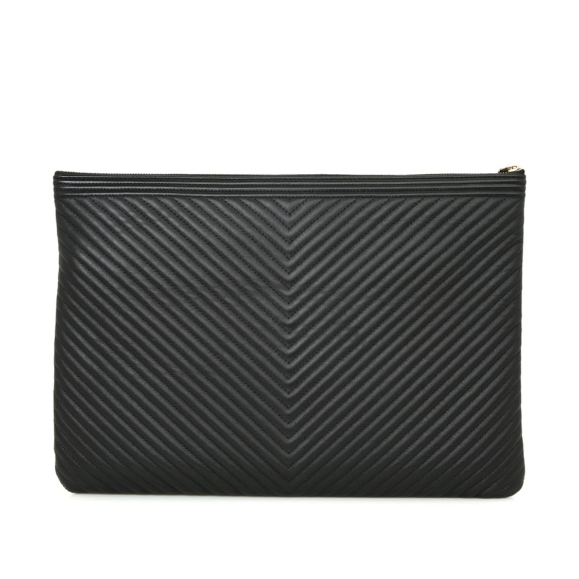 샤넬 클래식 캐비어 보이클러치 라지 쉐브론 블랙 A80570 상품이미지4