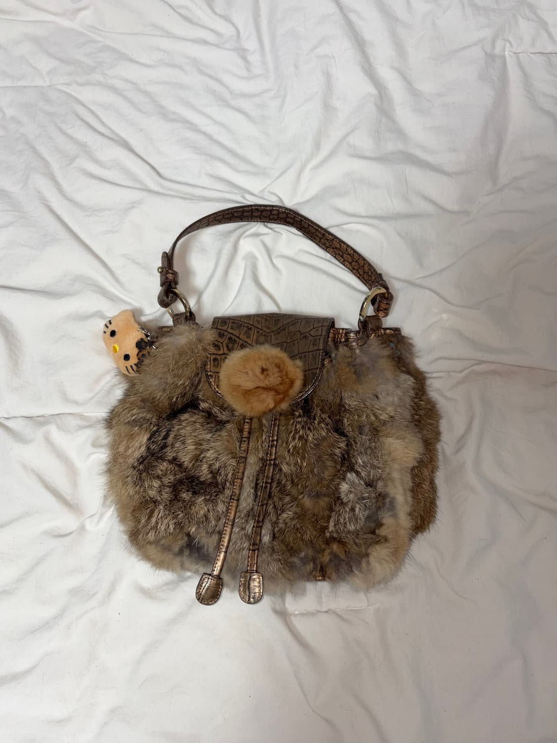 빈티지 퍼 복조리 핸드백 y2k 갸루 상품이미지1