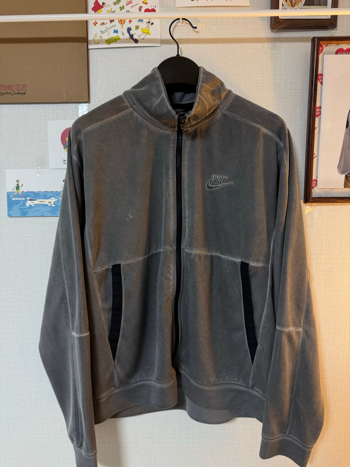 [L]나이키 워시드 리바이벌 져지 자켓 차콜 상품이미지2