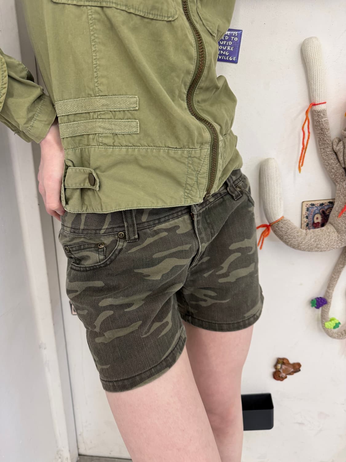 camo denim hot pants 상품이미지1