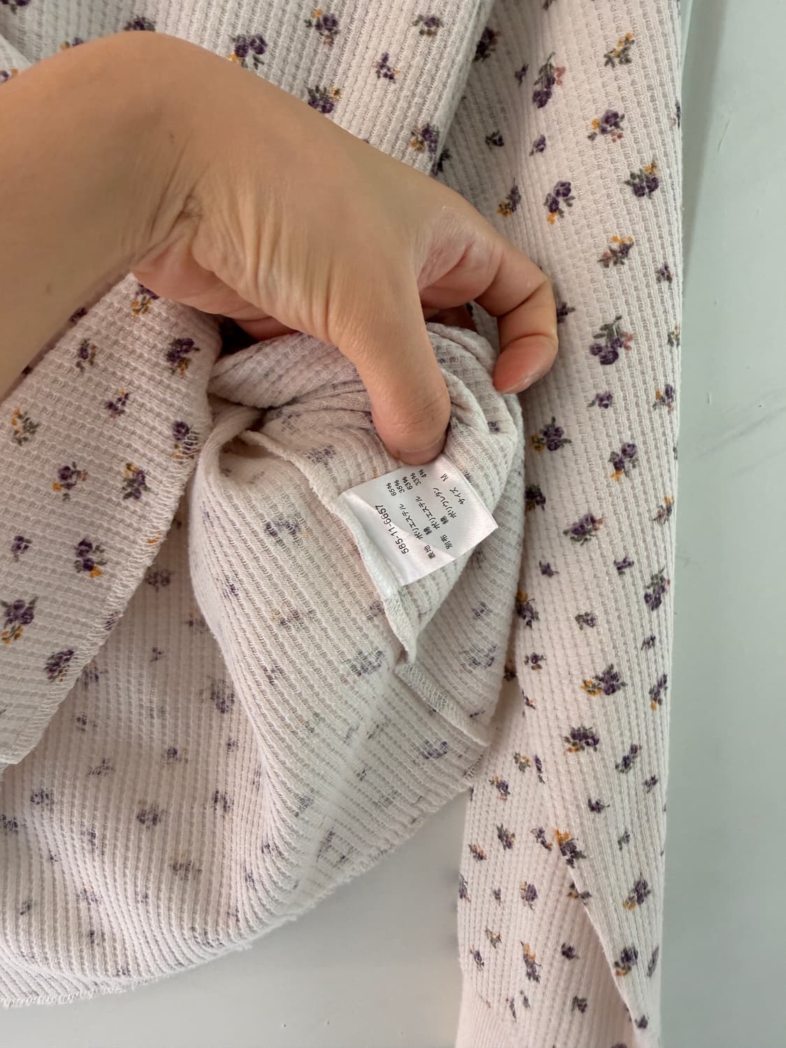 일본빈티지 플라워 와플 롱슬리브 상품이미지8
