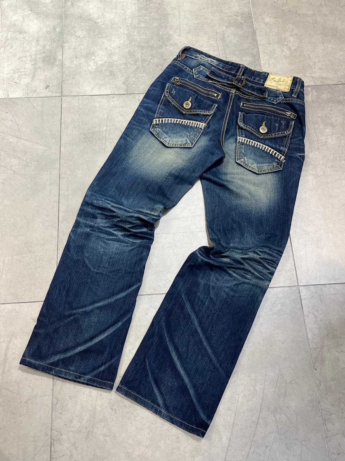 일본 빈티지 Lolita jeans 락펑크 지퍼 와이드 데님 팬츠  상품이미지6