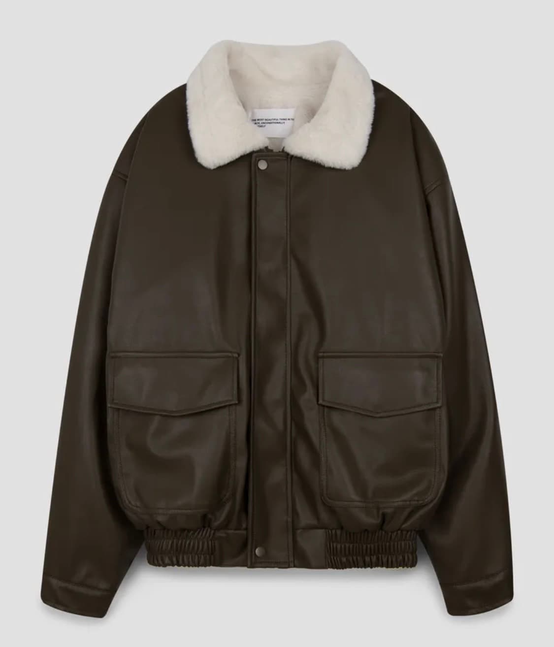 (새상품) 비건 레더 퍼 오버핏 울 무스탕 무톤 자켓 점퍼 상품이미지2