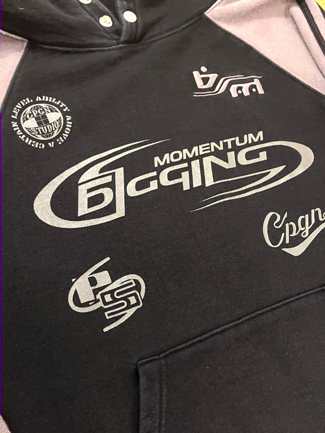 꼼파뇨 디깅 블록 레글런 후드티 차콜 L #csz2719 상품이미지4