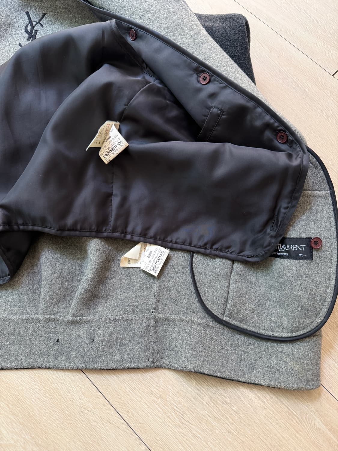 입생로랑 90s 빈티지 퍼카라 울자켓 상품이미지7