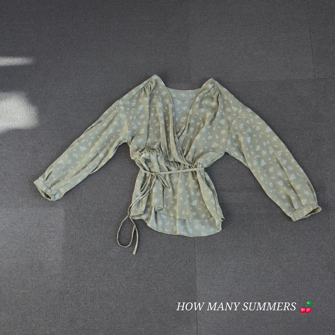 GU 블라우스 그린 패턴 상품이미지3