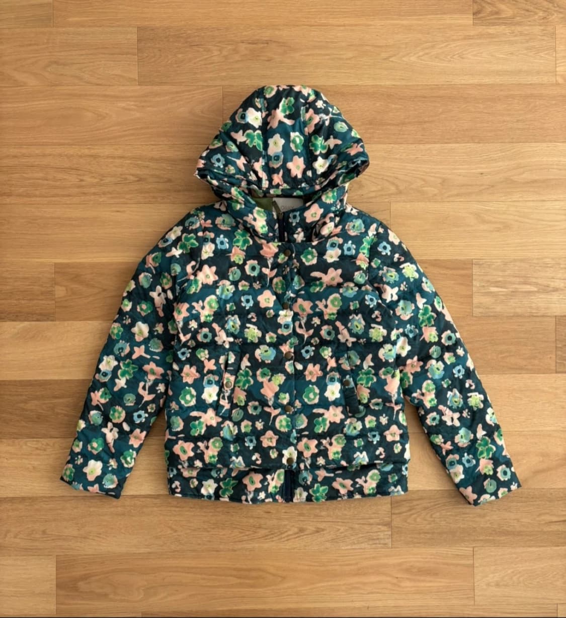 오일릴리 플라워 패턴 덕다운 패딩 L 상품이미지2