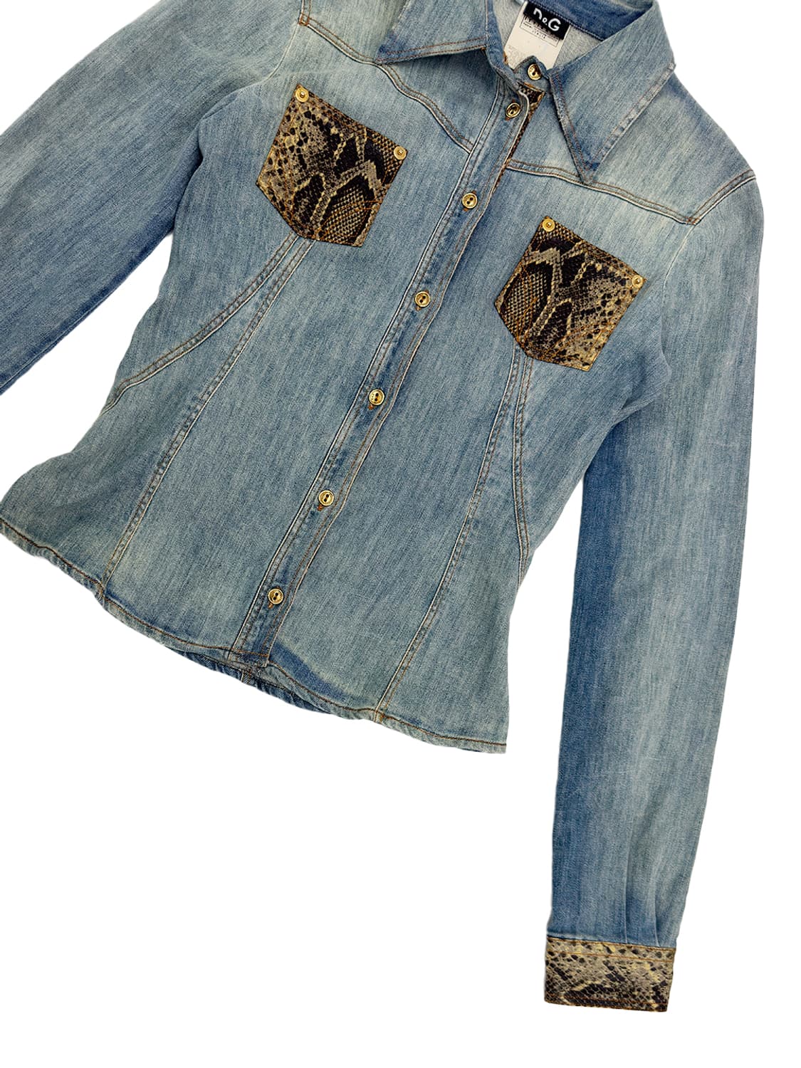 D&G Denim Shirt Python Trim/ 40 상품이미지3