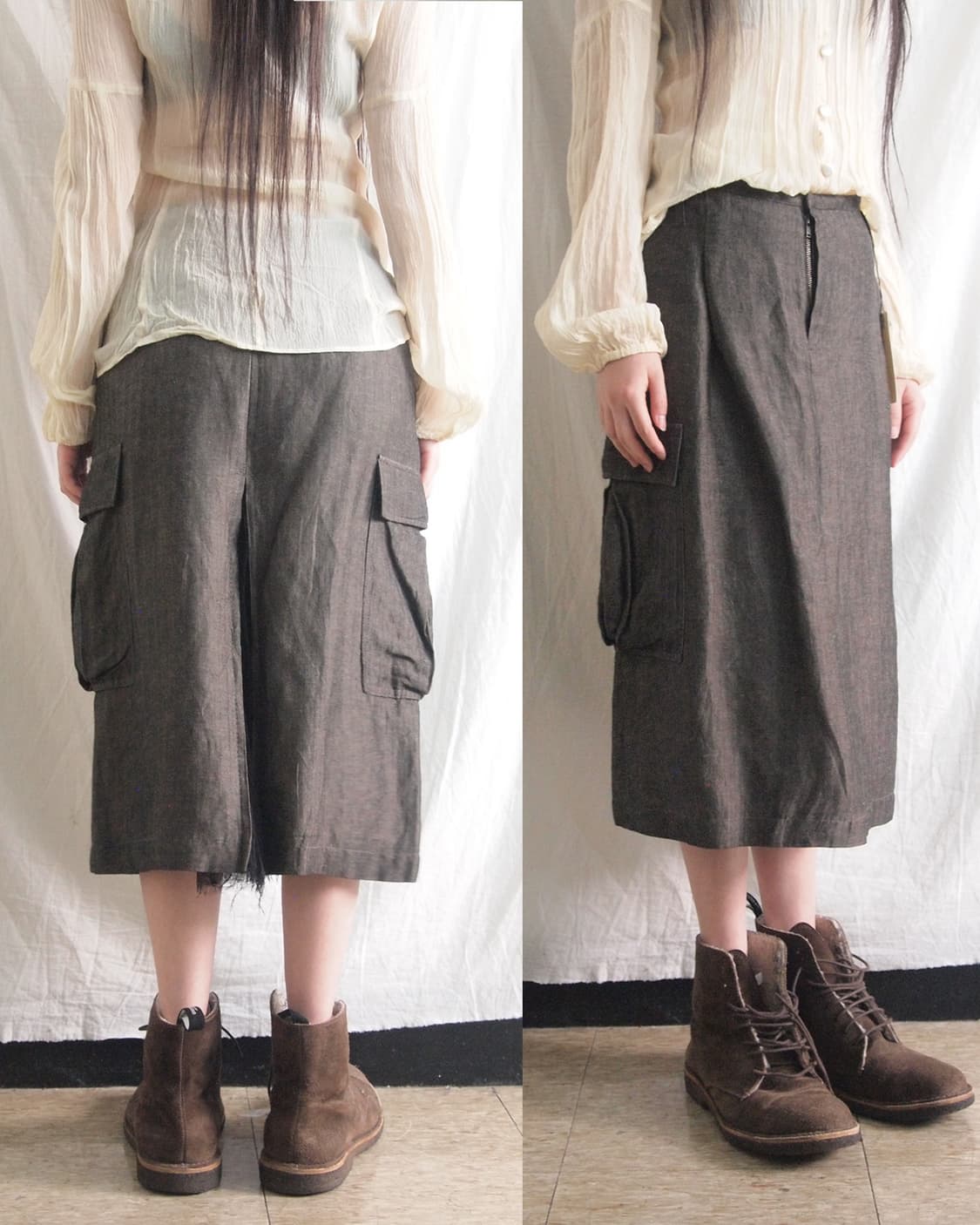 pas de calais 아티저널 아방가르드 카고스커트 상품이미지2