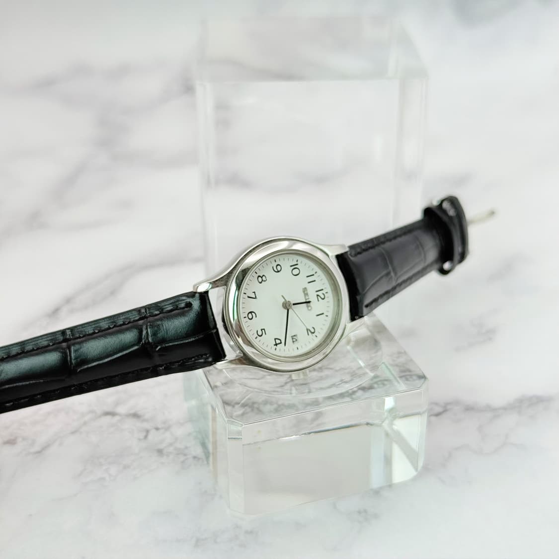 90s00s 빈티지 세이코 클래식 데이트 화이트 아라비아 워치 상품이미지2