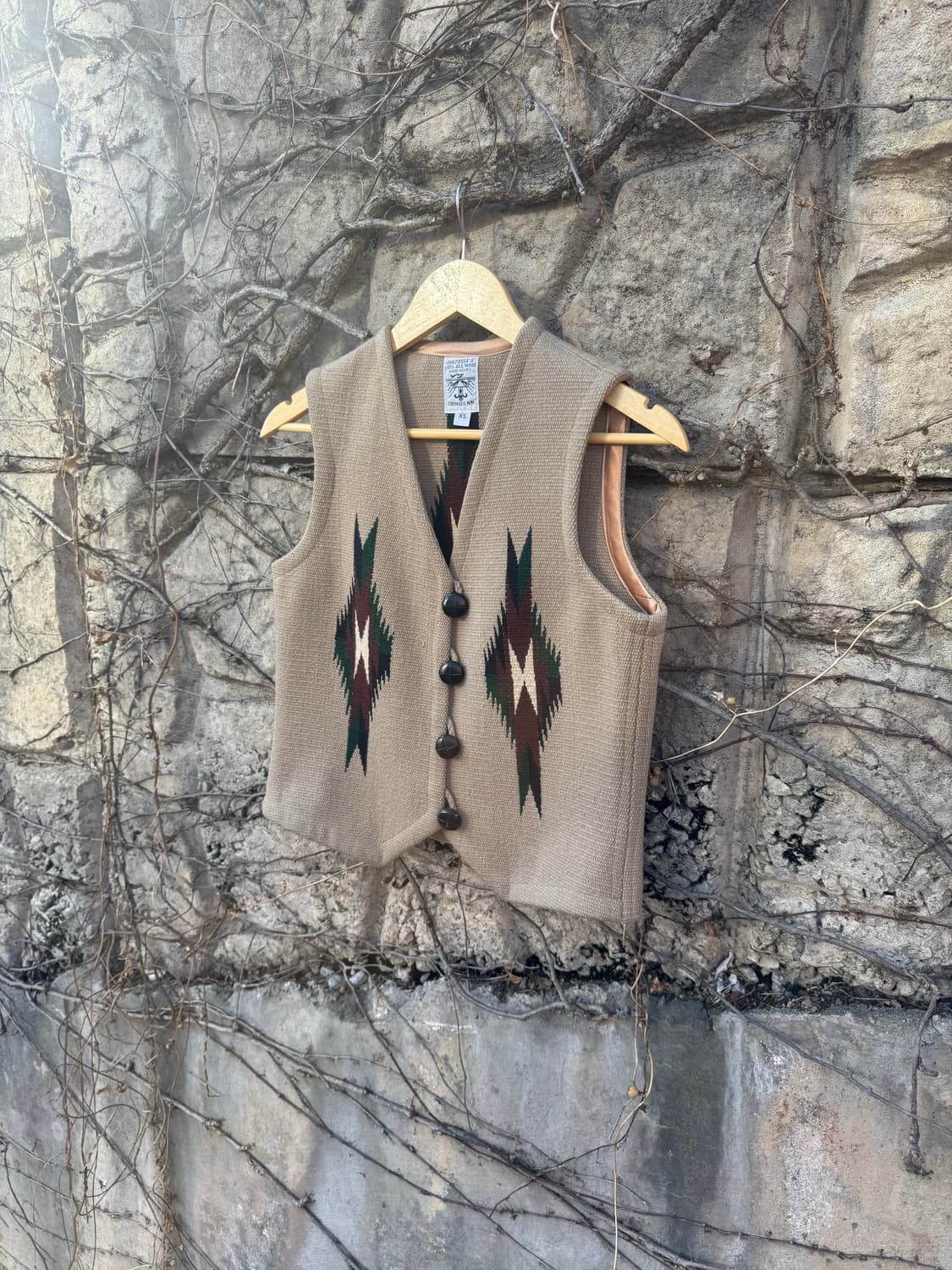 오르테가 핸드 우븐 울 웨스턴 네이티브 치마요 울 베스트 조끼 상품이미지3