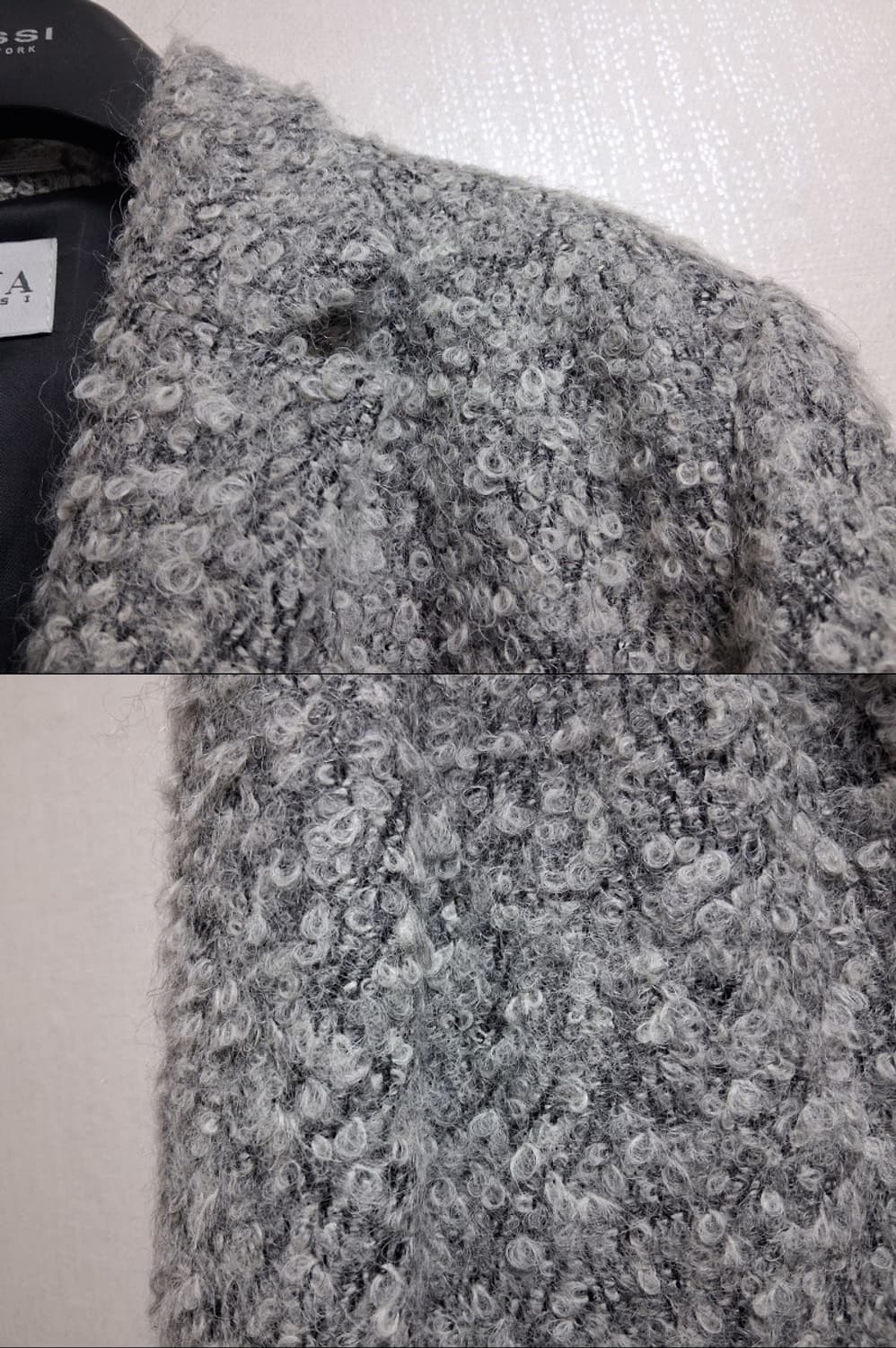 이탈리아 DIANA GALLESI 연회색 아스토라강짜임 알파카 롱코트 6 상품이미지5