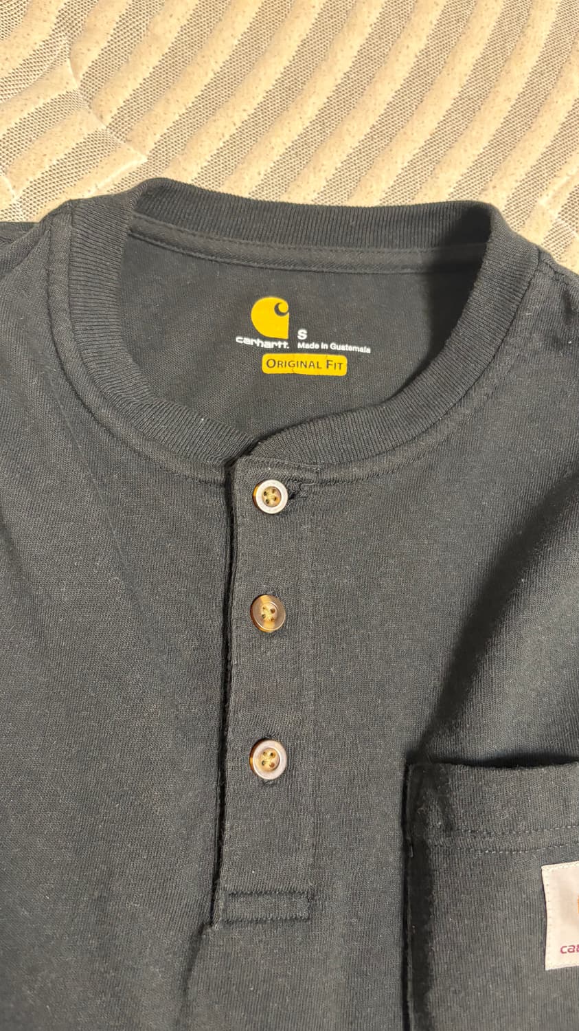 칼하트 블랙 헨리넥 긴팔 티셔츠 s 상품이미지4