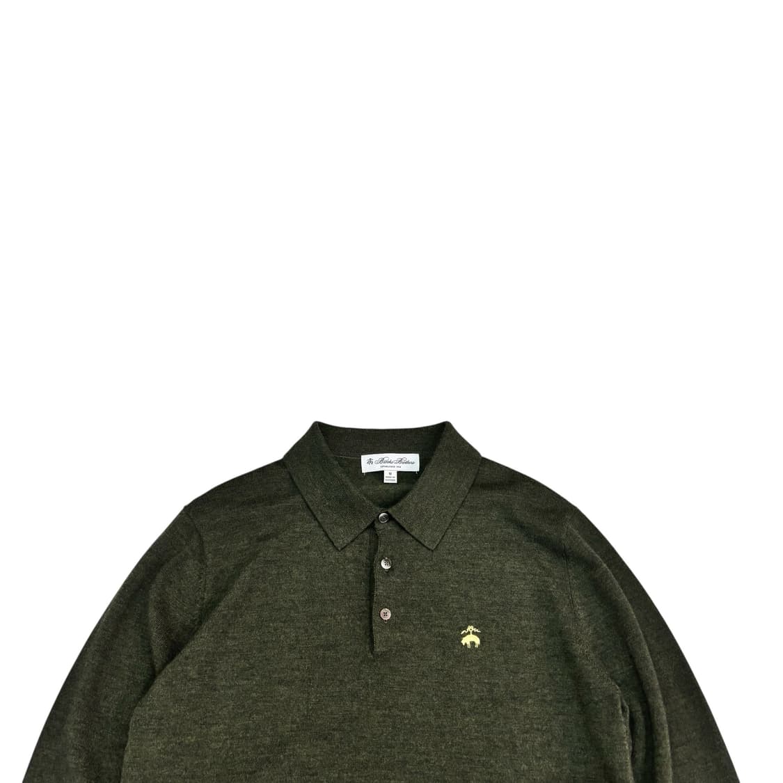 브룩스브라더스 카키 로고 니트 카라티 상품이미지2