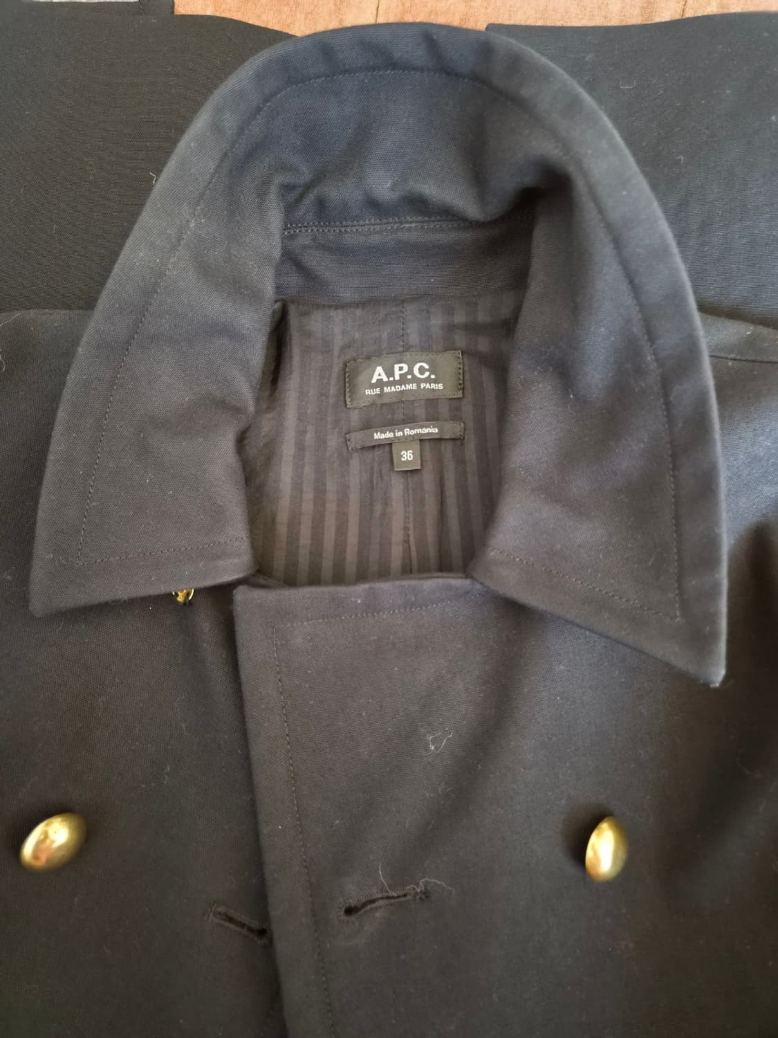 APC 아페쎄 여성 네이비코튼트렌치코트 36사이즈 상품이미지7