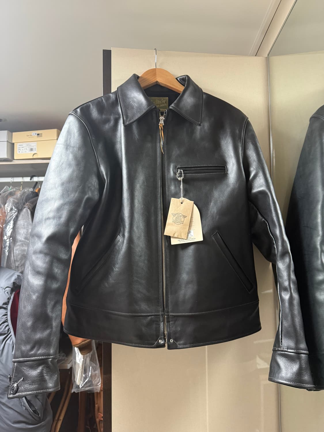 [40사이즈] 리얼맥코이 넬슨 가죽자켓 새상품 상품이미지1