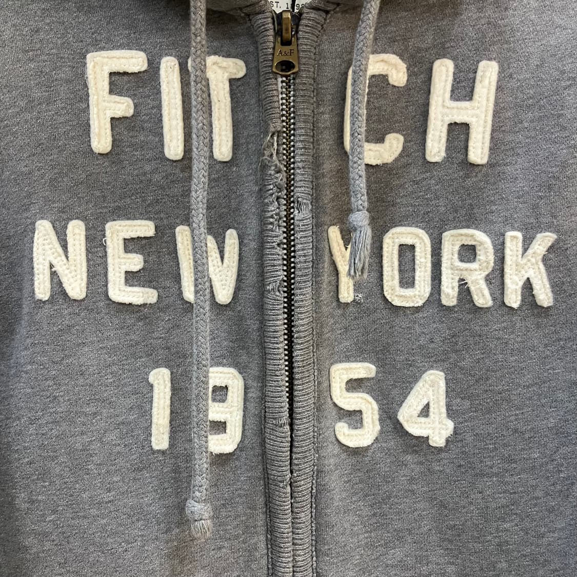 아베크롬비 데미지 디테일 그레이 후드집업 L 상품이미지4