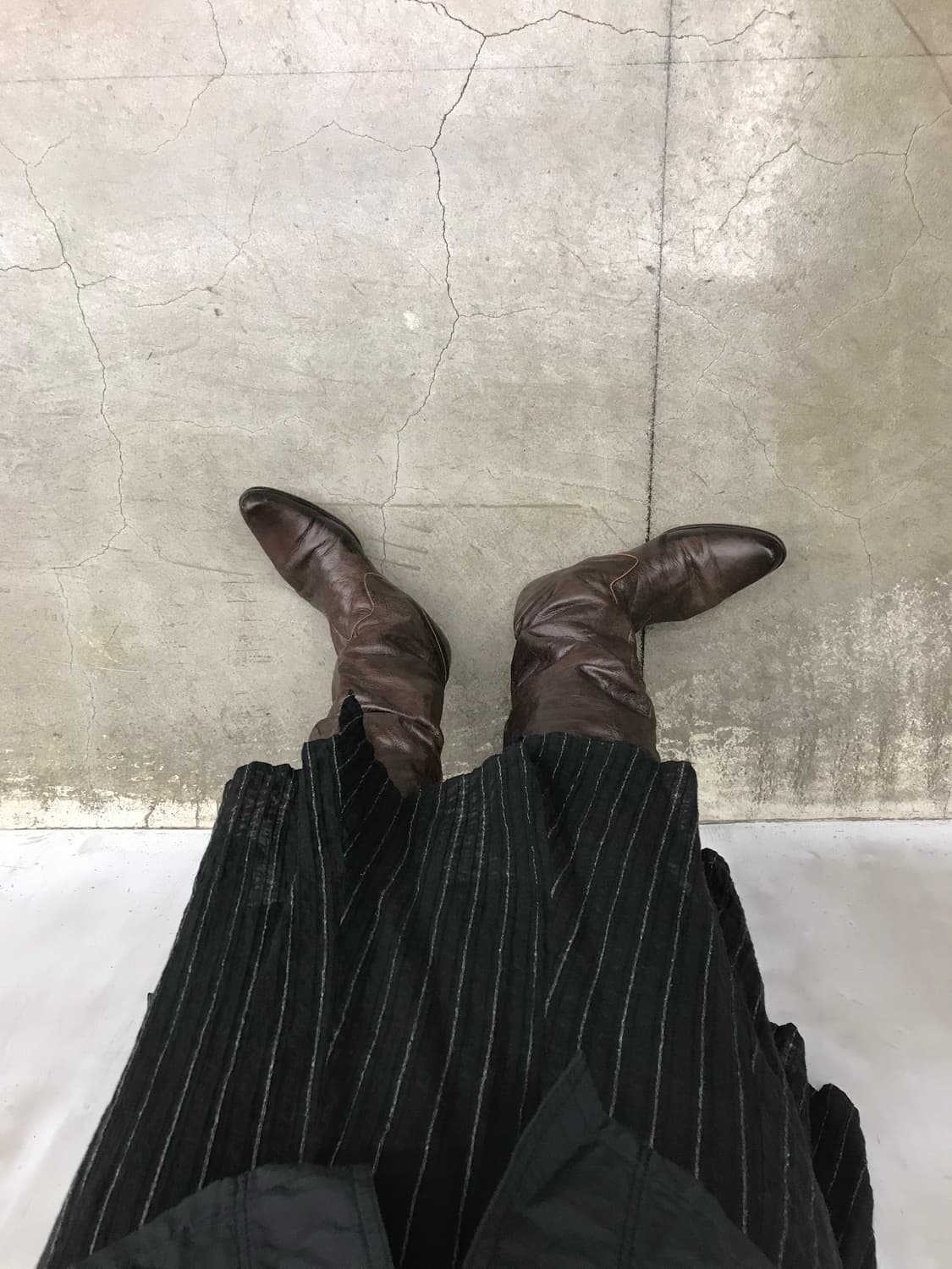 Unbalanced stripe midi sk  상품이미지2