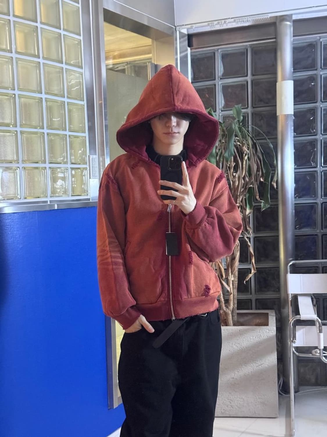 PIERCE HEART OVERSIZE 피어스 하트 오버사이즈 후드티 상품이미지5