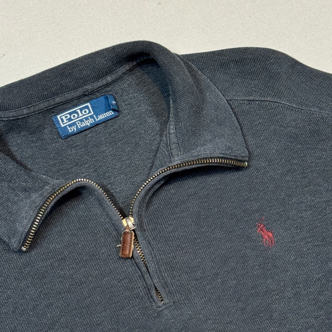 L) 폴로 랄프로렌 반집업 풀오버 코튼 니트 그레이 상품이미지4