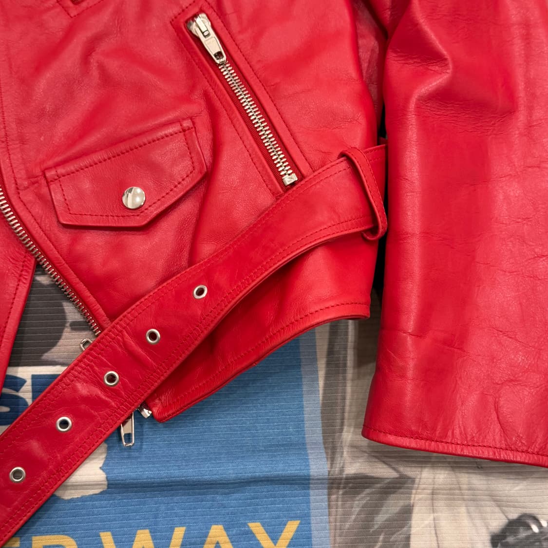 BALENCIAGA swing red leather biker 36 상품이미지2