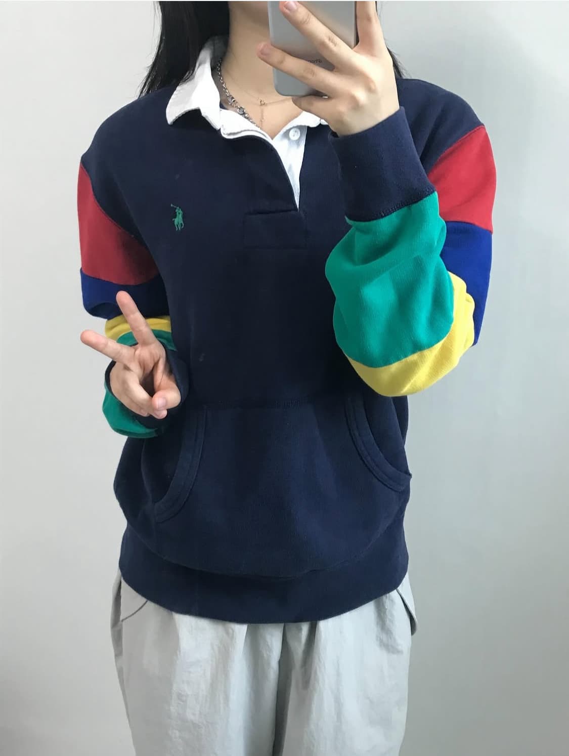 Polo by RalphLauren 폴로 네이비 컬러블록 배색 럭비티 상품이미지9