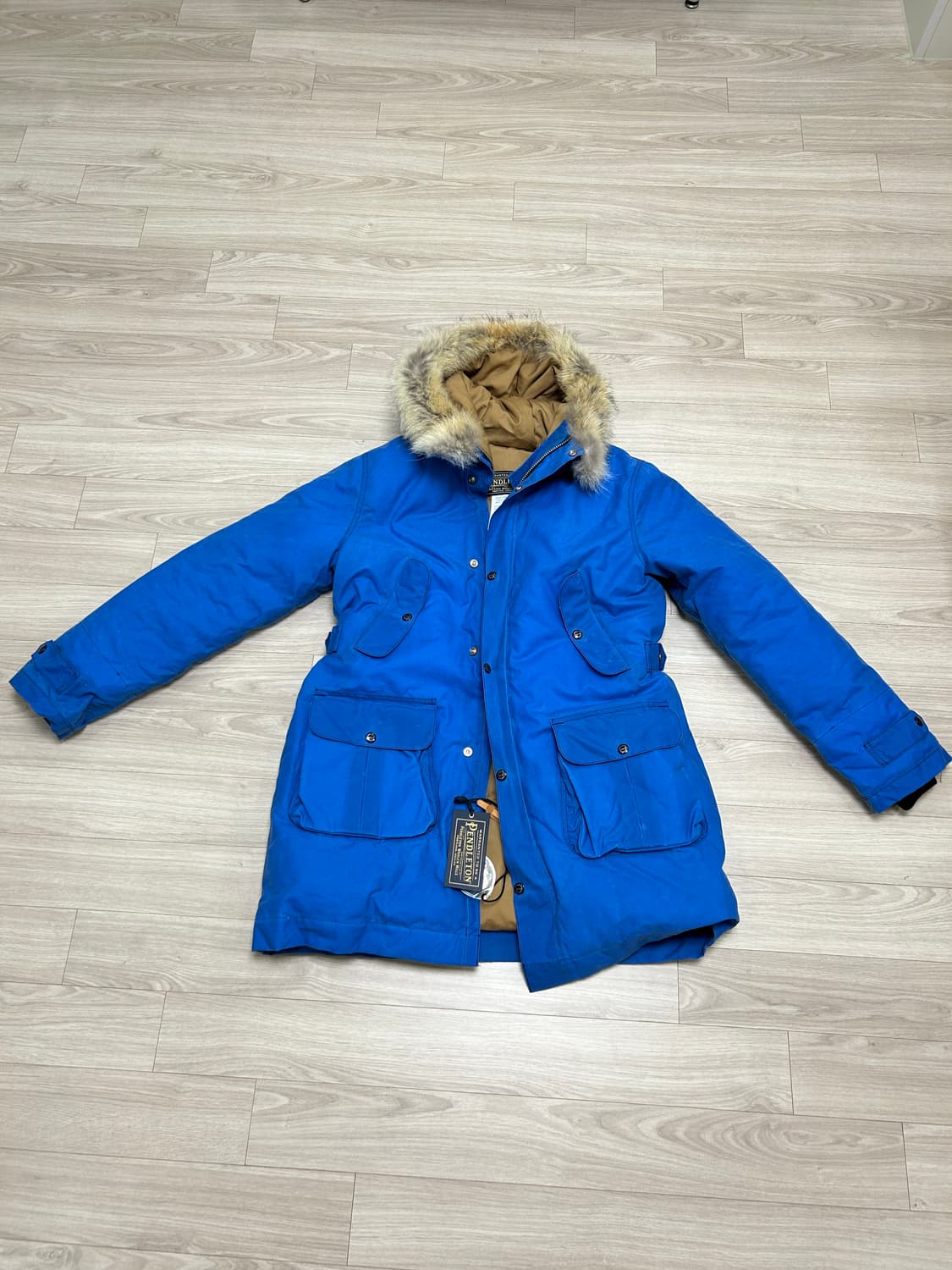 PENDLETON 후드 퍼 파카 블루 상품이미지1