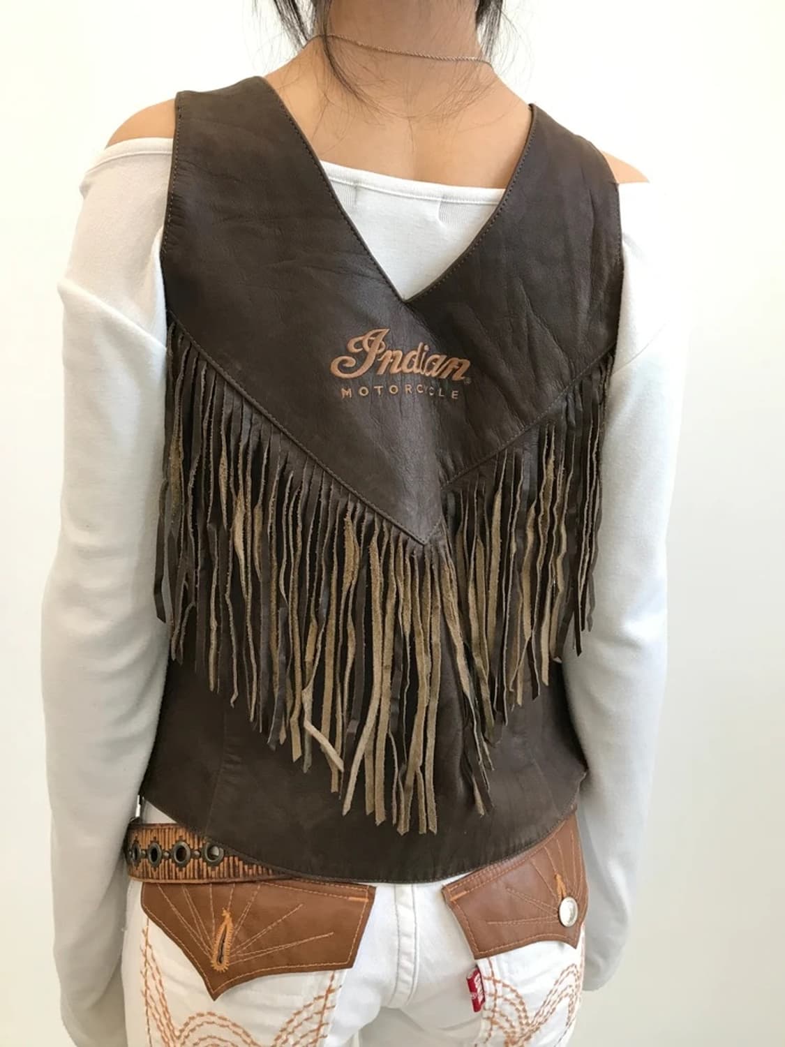 Indian Motorcycle Leather Fringe Vest 상품이미지3