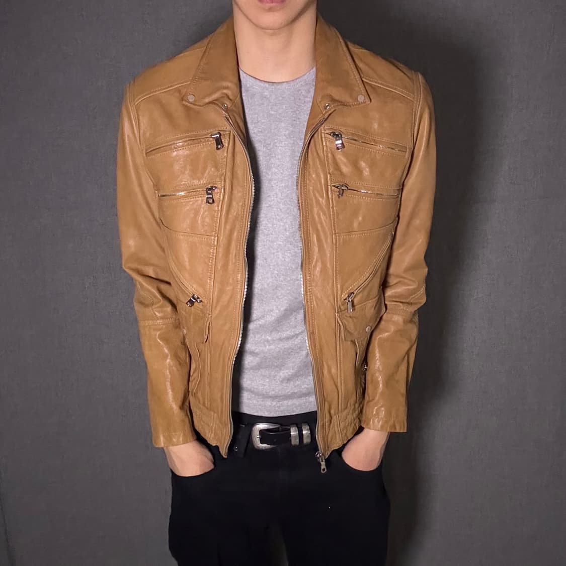 lamb skin leather jacket 상품이미지3