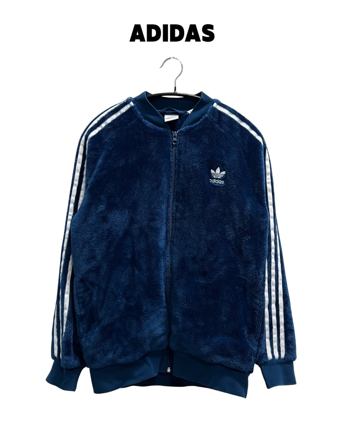 아디다스 키즈/우먼스 슈퍼스타 셰르파 플리스 트랙탑 블루 상품이미지1