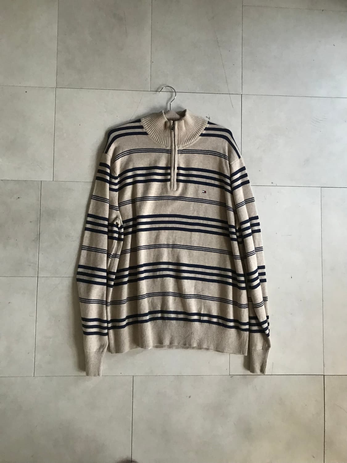 타미힐피거 베이지 니트 반집업 상품이미지6