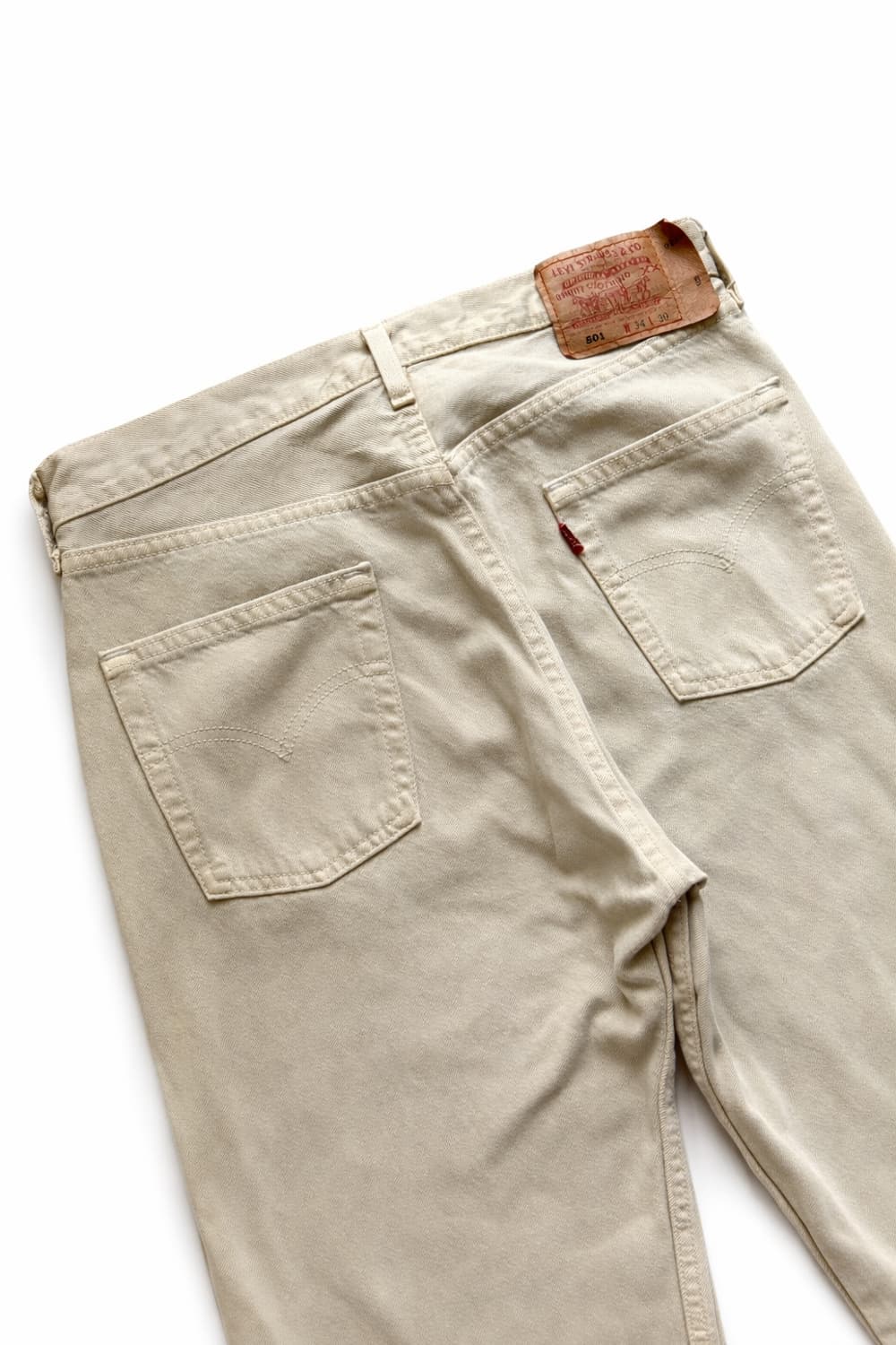 90s 리바이스 501 베이지 데님 32" USA MADE 상품이미지9