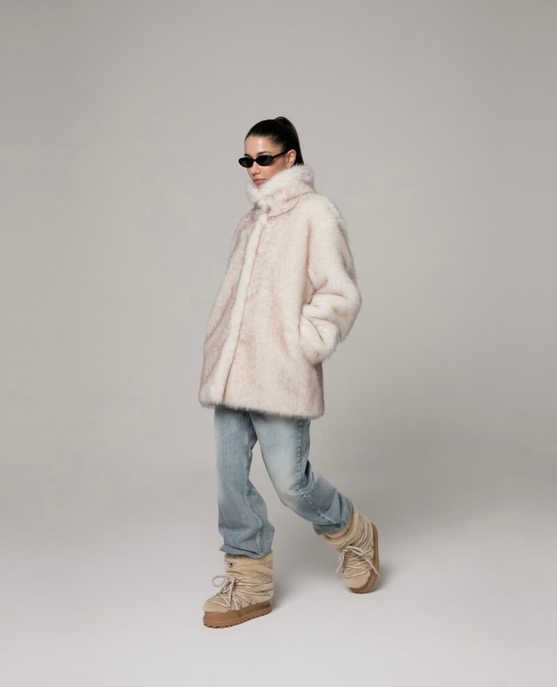 더포르타(포르타) 소프트 퍼 자켓 아이보리 상품이미지3