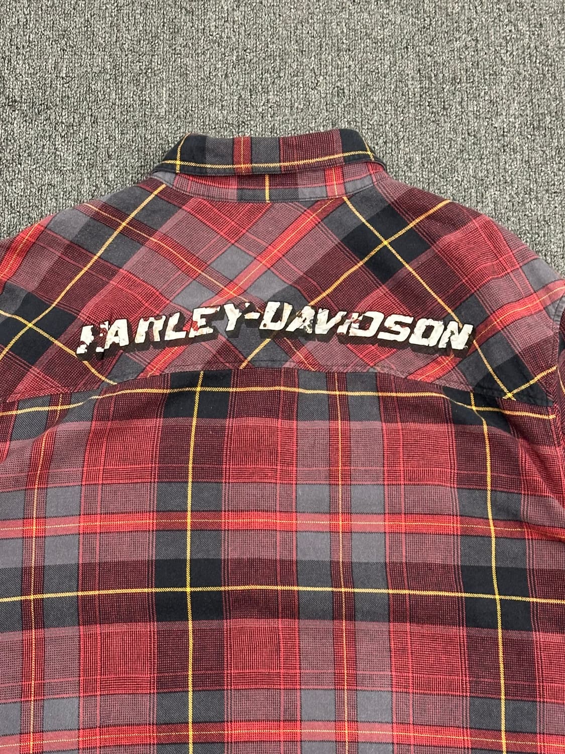 XL)할리데이비슨 vintage 레드 타탄체크 긴팔셔츠 상품이미지5