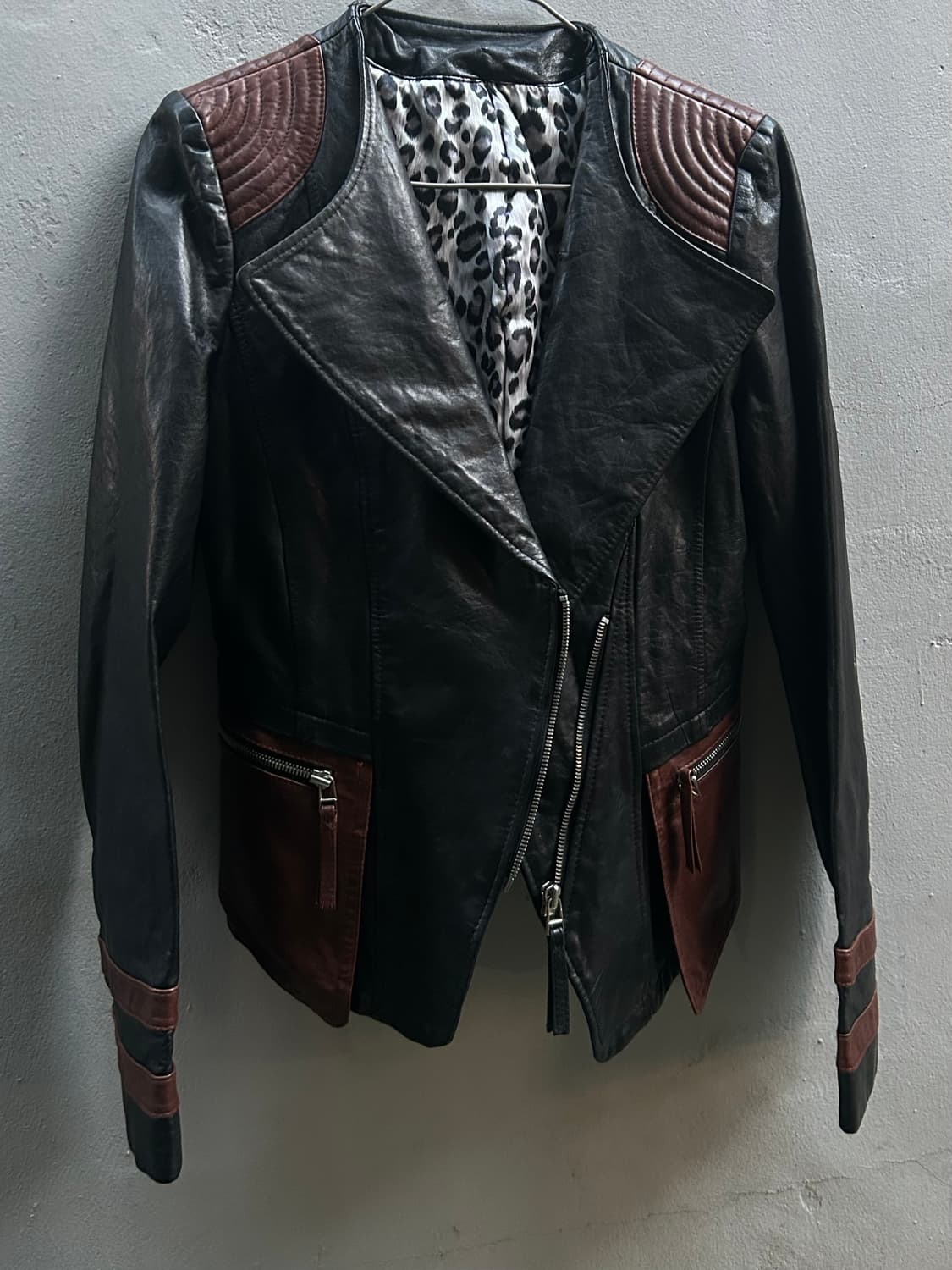 *rare design* 2000s 락시크 백 지퍼 디테일 가죽자켓  상품이미지1