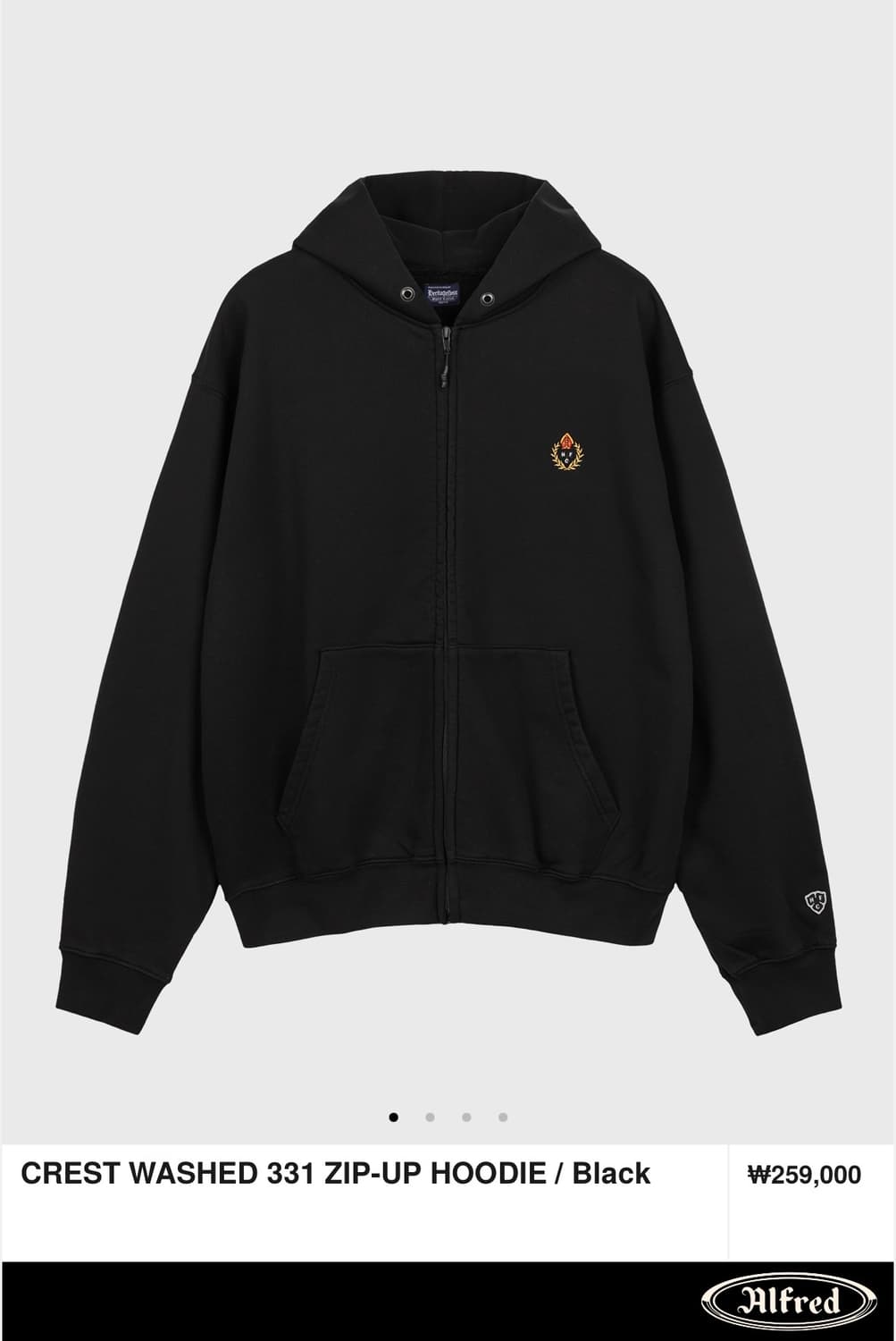 헤리티지플로스 크레스트 후드집업 블랙 L 상품이미지1