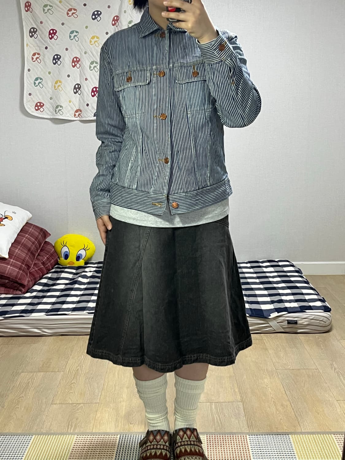 Authentic Cube Sugar 히코리 스트라이프 데님 재킷 상품이미지3