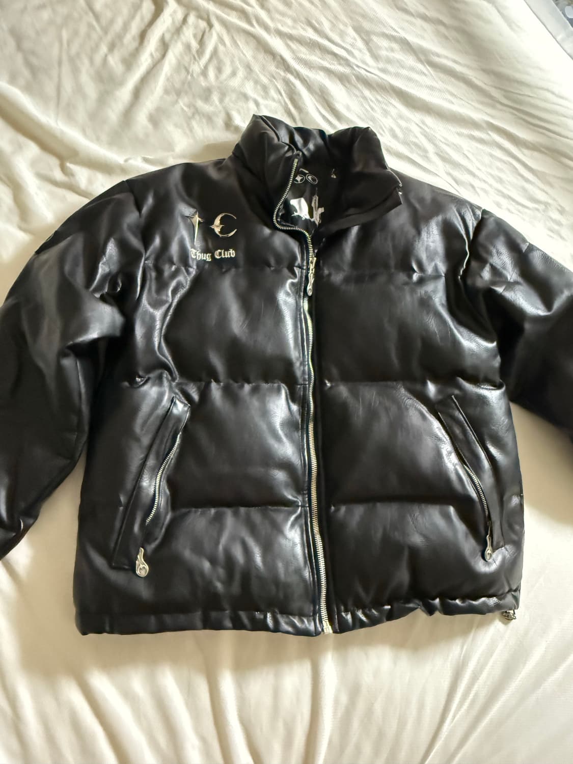 떠그클럽 레더 퍼퍼 자켓 블랙 3사이즈 S급 상품이미지1