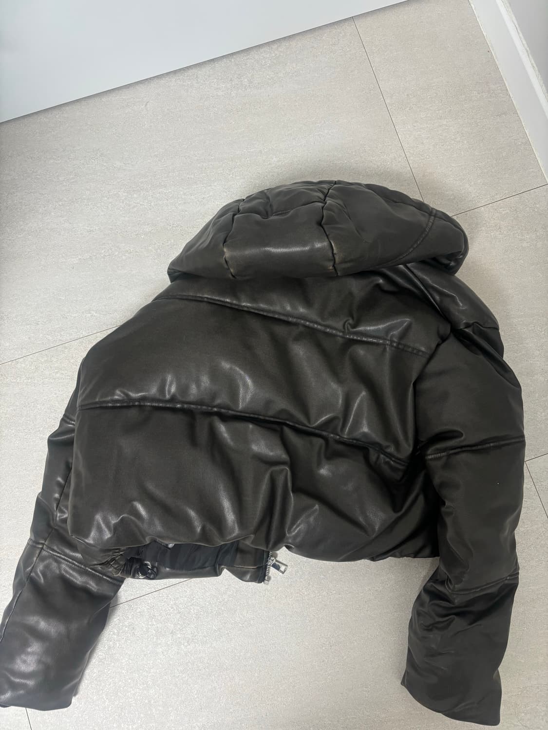 자라 페이크 레더 크롭 숏패딩 상품이미지3