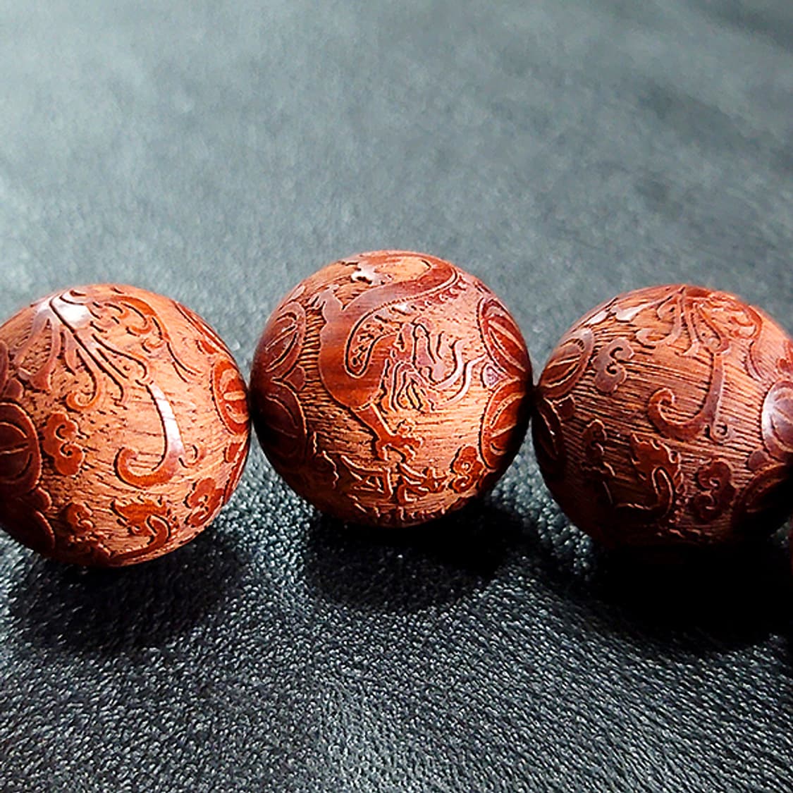 마하슈리 백단향 20mm 남자 소품 용 봉황 불교 염주 팔찌 상품이미지4