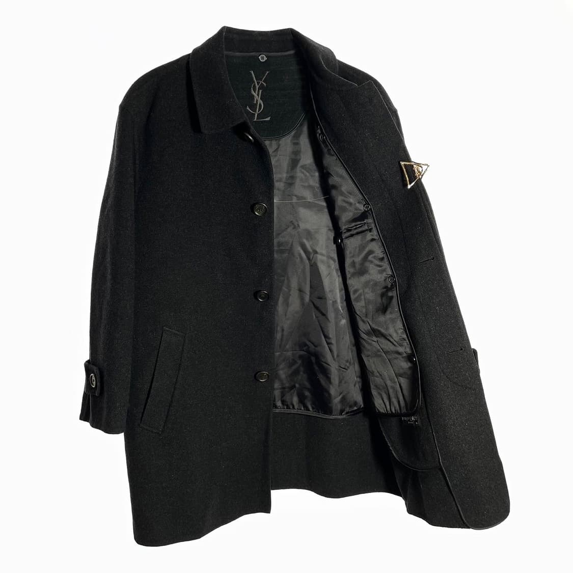 입생로랑 자수로고 하프롱 코트 상품이미지6