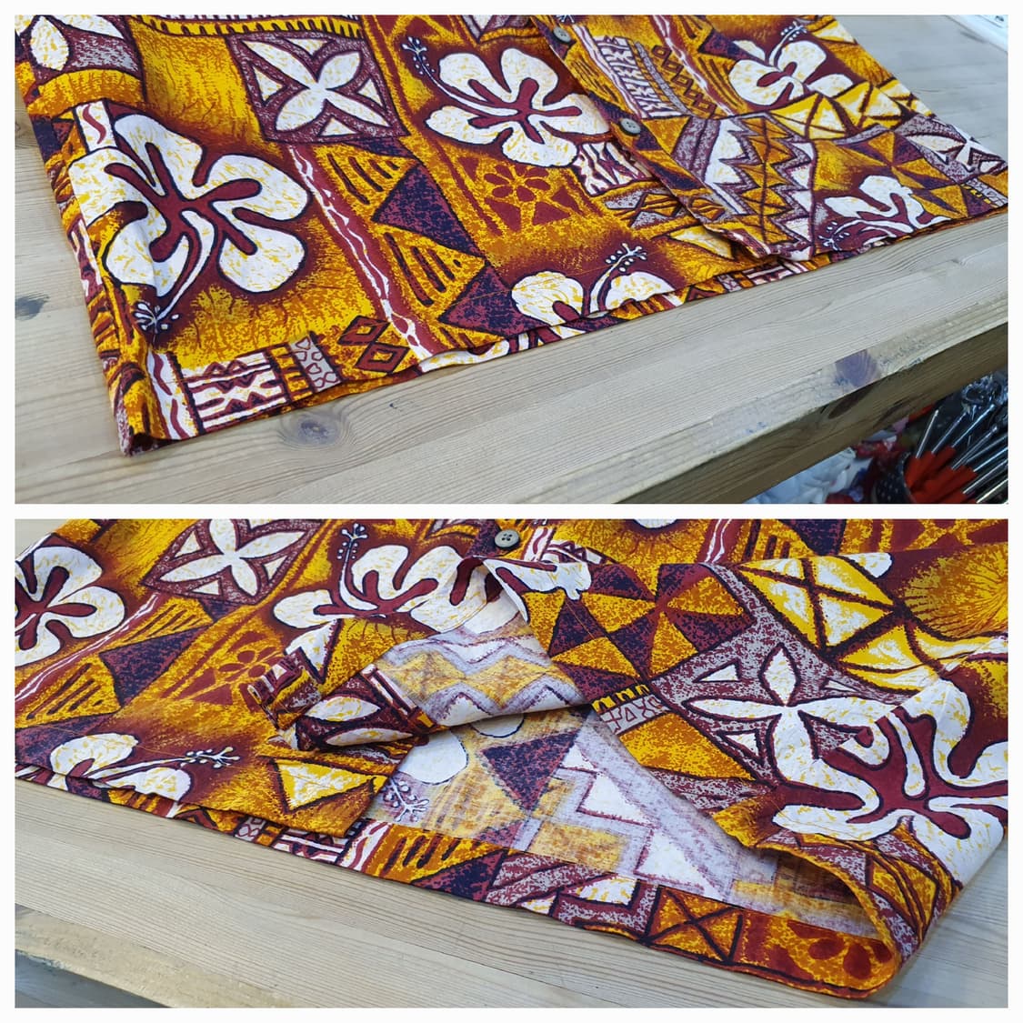 3XL(120).하와이안 셔츠(옐로우버건디) 상품이미지5