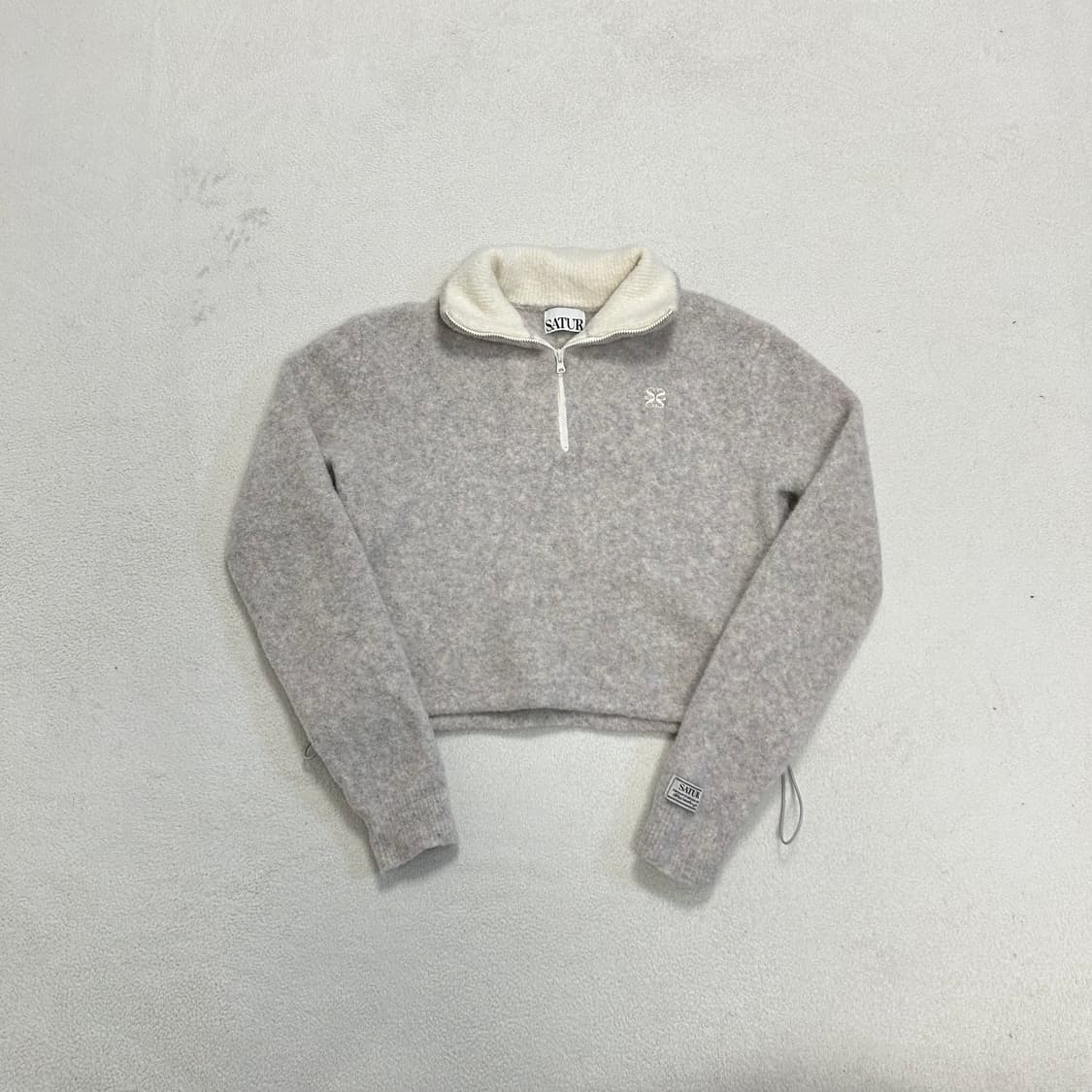 Satur Oatmeal Mohair Half-zip Knit 상품이미지4