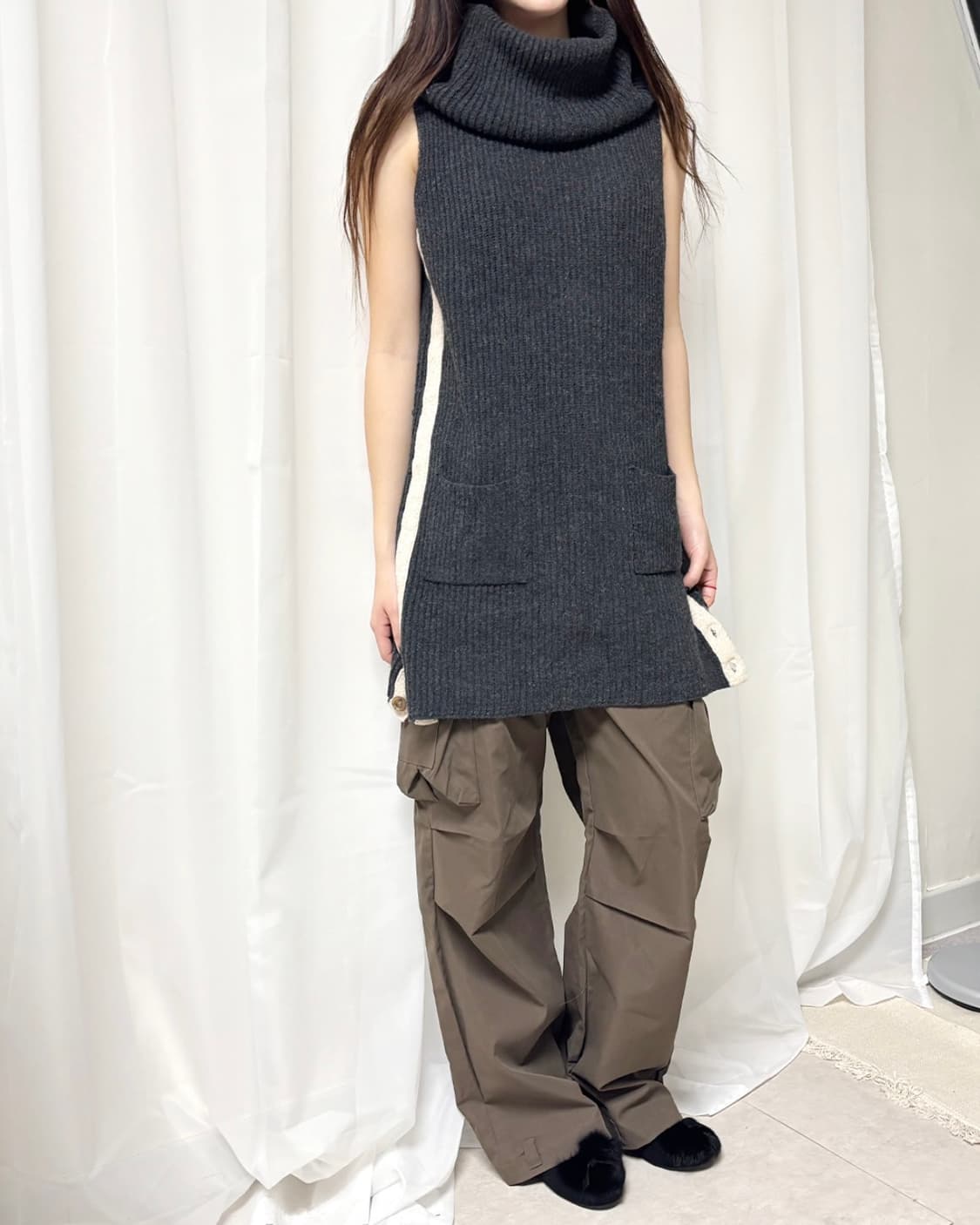 이와 사이드 울 트리밍 빅 터틀 베스트 상품이미지8