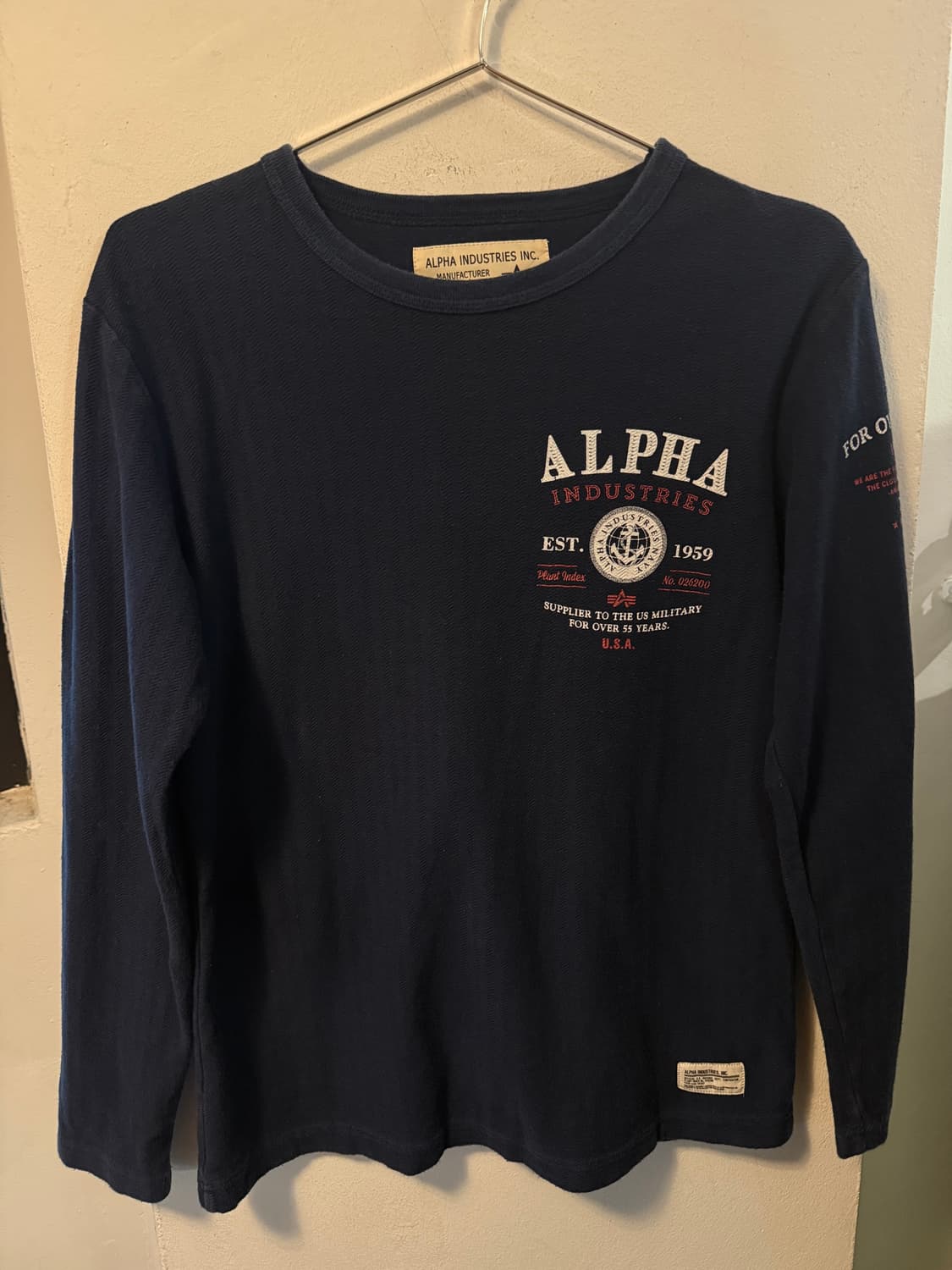 ALPHA INDUSTRIES 헤링본 롱슬리브 m 상품이미지2