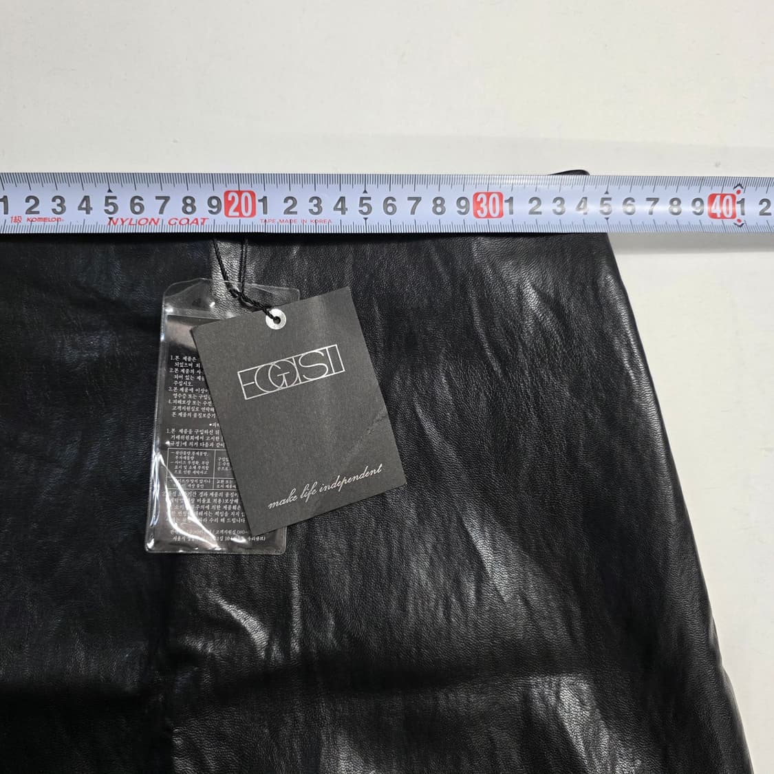 1124 에고이스트(EGOIST) 페이크레더 미니 스커트 55 블랙 사이 상품이미지3